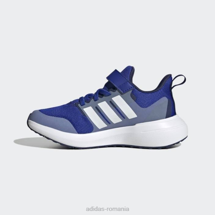 Adidas pantofi negri fortarun 2.0 cloudfoam cu dantela elastica cu curea copii albastru alb 2JBN17698