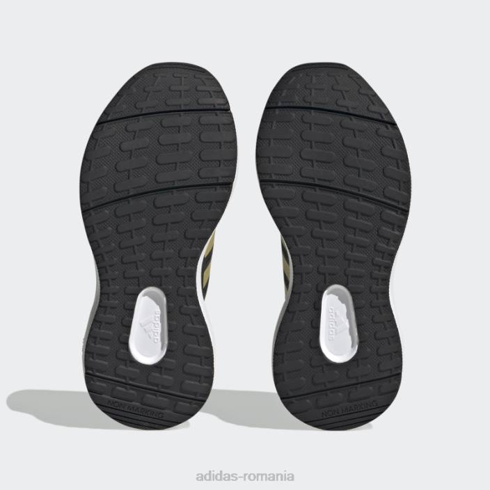 Adidas pantofi negri fortarun 2.0 cloudfoam dantela copii negru/auriu metalic/alb 2JBN11158