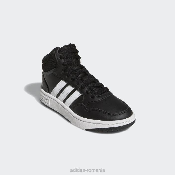 Adidas pantofi negri hoops mid adidas copii negru/alb/gri 2JBN11325
