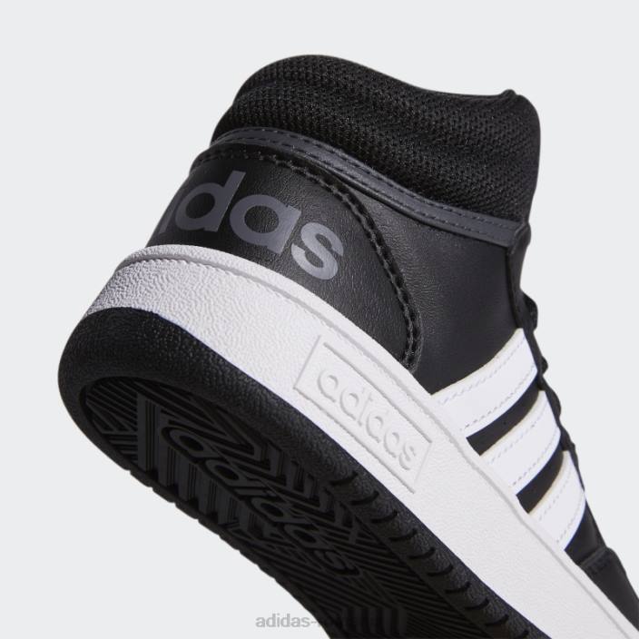 Adidas pantofi negri hoops mid adidas copii negru/alb/gri 2JBN11325