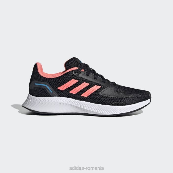 Adidas pantofi negri runfalcon 2.0 adidas copii negru / roșu acid / papură a cerului 2JBN18123
