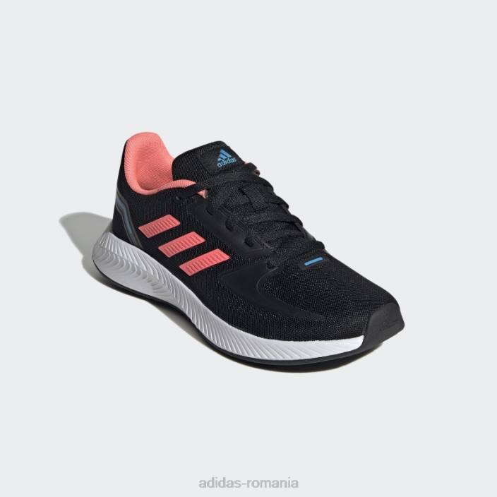 Adidas pantofi negri runfalcon 2.0 adidas copii negru / roșu acid / papură a cerului 2JBN18123