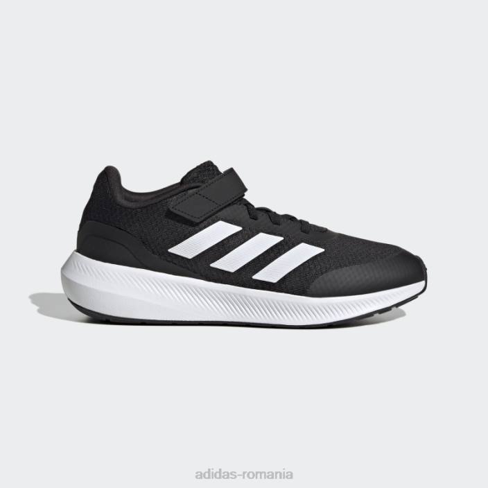 Adidas pantofi negri runfalcon 3.0 cu dantelă elastică copii alb negru 2JBN17836