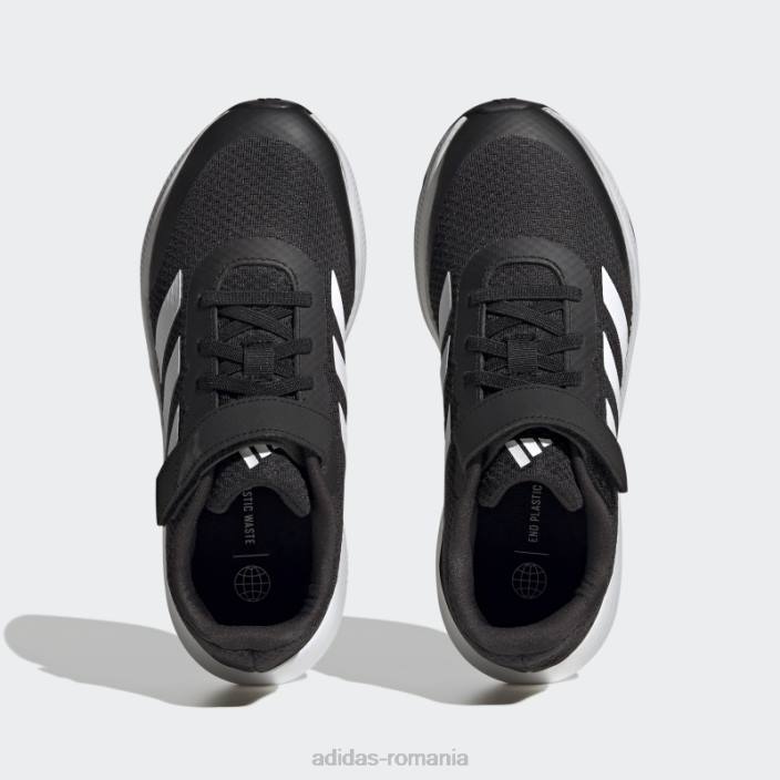 Adidas pantofi negri runfalcon 3.0 cu dantelă elastică copii alb negru 2JBN17836