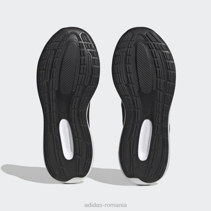 Adidas pantofi negri runfalcon 3.0 cu dantelă elastică copii alb negru 2JBN17836