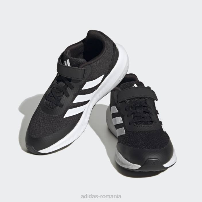 Adidas pantofi negri runfalcon 3.0 cu dantelă elastică copii alb negru 2JBN17836