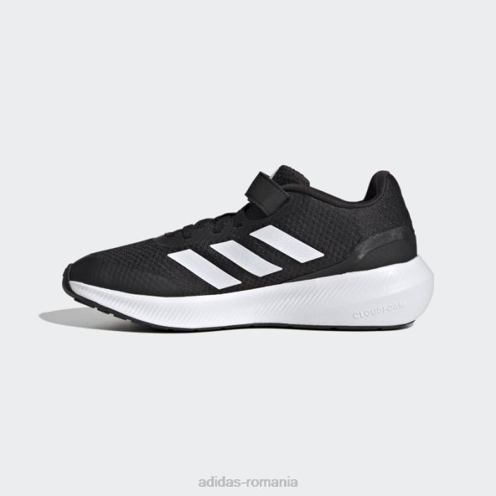 Adidas pantofi negri runfalcon 3.0 cu dantelă elastică copii alb negru 2JBN17836