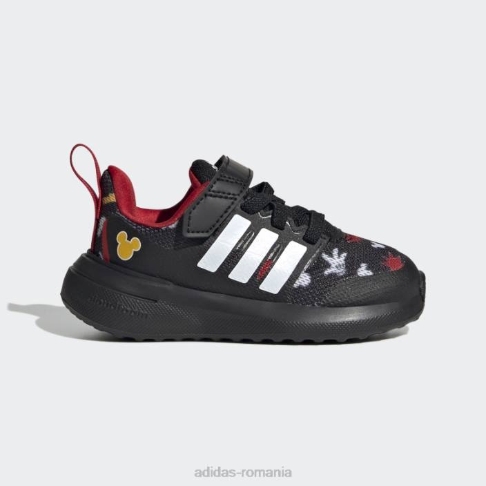 Adidas pantofi negri x disney fortarun 2.0 mickey cloudfoam cu dantelă elastică copii negru/auriu/stacojiu 2JBN17989