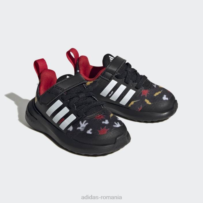 Adidas pantofi negri x disney fortarun 2.0 mickey cloudfoam cu dantelă elastică copii negru/auriu/stacojiu 2JBN17989