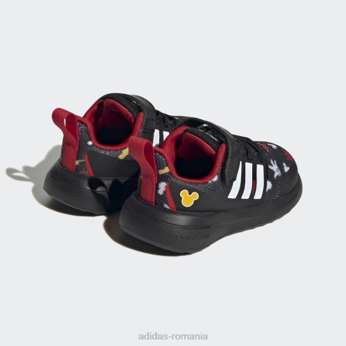 Adidas pantofi negri x disney fortarun 2.0 mickey cloudfoam cu dantelă elastică copii negru/auriu/stacojiu 2JBN17989
