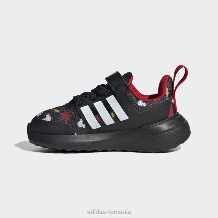 Adidas pantofi negri x disney fortarun 2.0 mickey cloudfoam cu dantelă elastică copii negru/auriu/stacojiu 2JBN17989