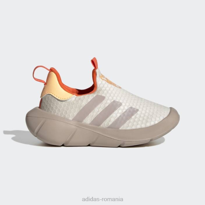 Adidas pantofi slip-on monofit trainer lifestyle alb copii alb/taupe/portocaliu acid 2JBN18037