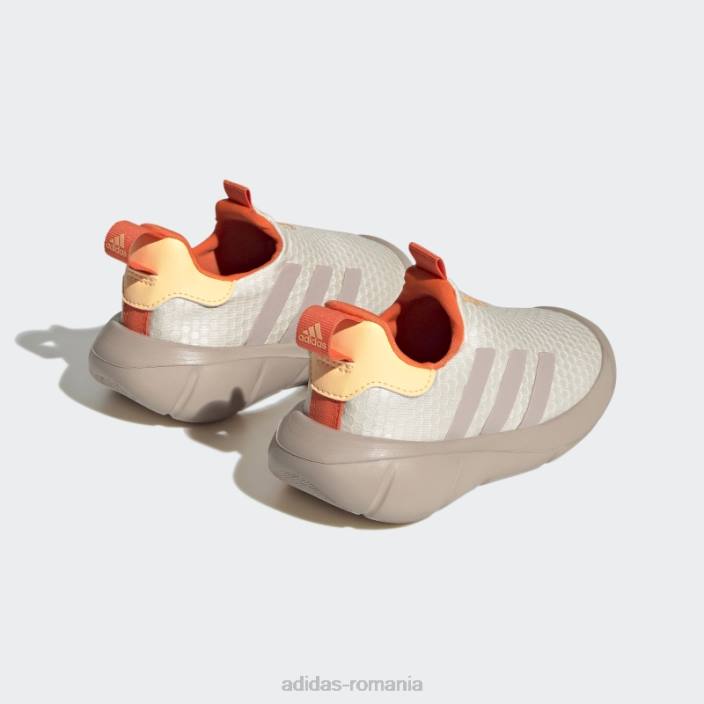 Adidas pantofi slip-on monofit trainer lifestyle alb copii alb/taupe/portocaliu acid 2JBN18037