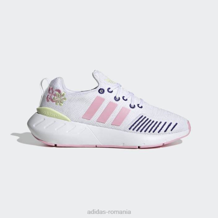 Adidas pantofi swift run 22 albi copii alb/roz adevărat/lime 2JBN18170