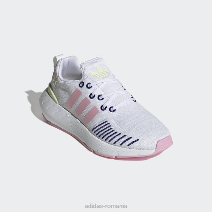 Adidas pantofi swift run 22 albi copii alb/roz adevărat/lime 2JBN18170