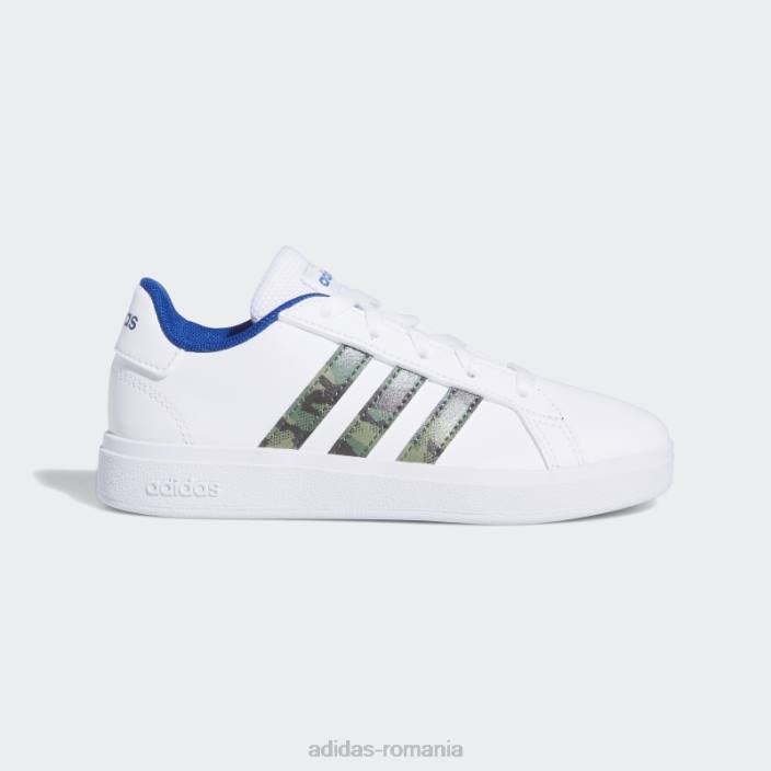 Adidas pantofi tenis grand court lifestyle dantela alb adidas copii alb/verde oxid/albastru regal 2JBN11430
