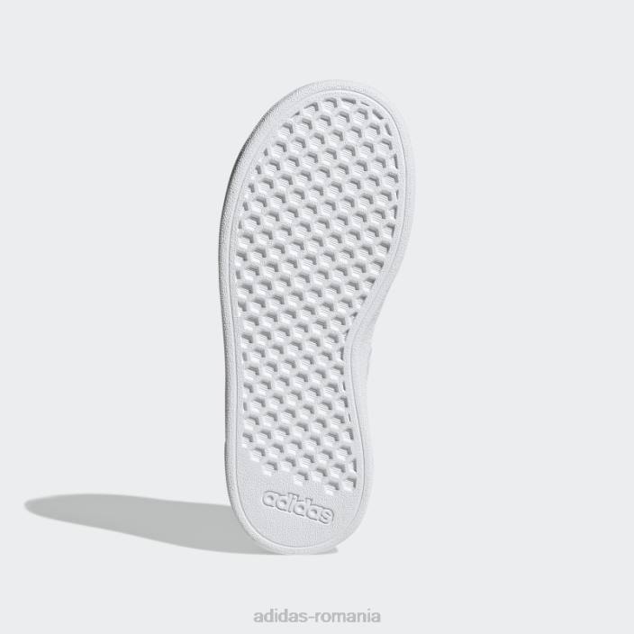 Adidas pantofi tenis grand court lifestyle dantela albi copii alb/iridescent 2JBN17671