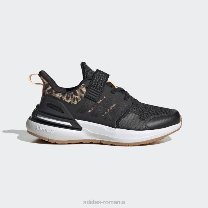 Adidas rapidasport bounce elastic cu dantela pantofi cu curea neagra adidas copii negru/auriu metalic 2JBN18018