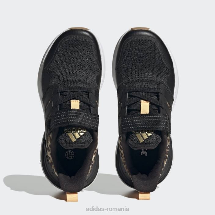 Adidas rapidasport bounce elastic cu dantela pantofi cu curea neagra adidas copii negru/auriu metalic 2JBN18018