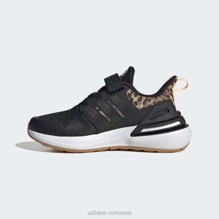 Adidas rapidasport bounce elastic cu dantela pantofi cu curea neagra adidas copii negru/auriu metalic 2JBN18018