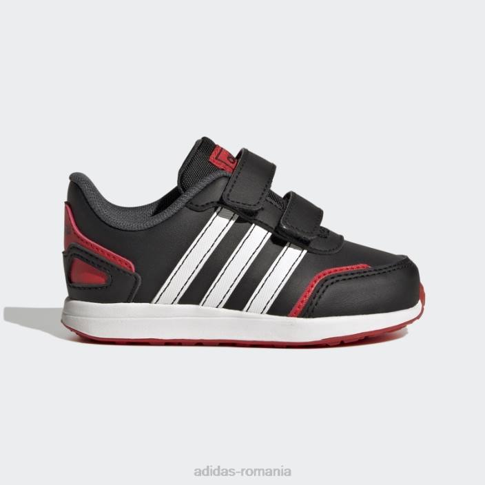 Adidas roșu vs comutator 3 stil de viață alergare pantofi cu curele cu cârlig și buclă la modă copii negru/alb/rosu 2JBN17889