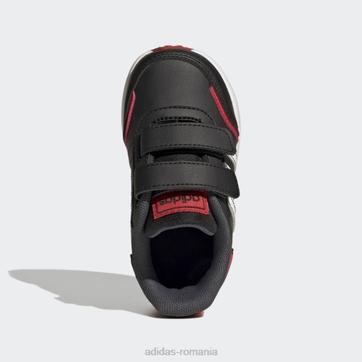 Adidas roșu vs comutator 3 stil de viață alergare pantofi cu curele cu cârlig și buclă la modă copii negru/alb/rosu 2JBN17889