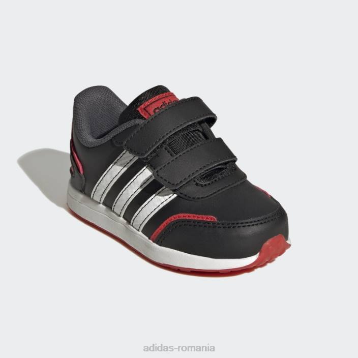 Adidas roșu vs comutator 3 stil de viață alergare pantofi cu curele cu cârlig și buclă la modă copii negru/alb/rosu 2JBN17889