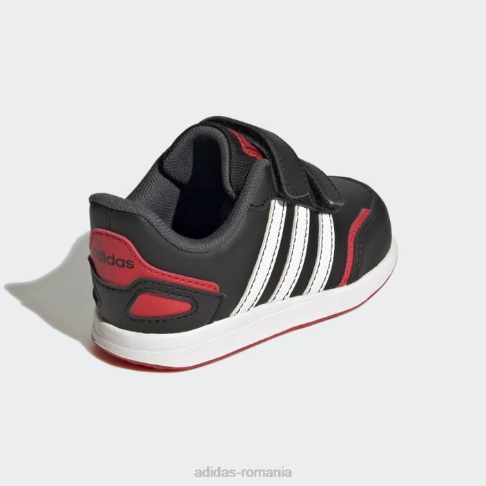 Adidas roșu vs comutator 3 stil de viață alergare pantofi cu curele cu cârlig și buclă la modă copii negru/alb/rosu 2JBN17889