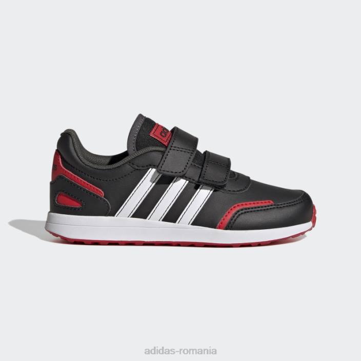 Adidas roșu vs comutator 3 stil de viață alergare pantofi cu curele cu cârlig și buclă, stilați copii negru/alb/rosu 2JBN17703