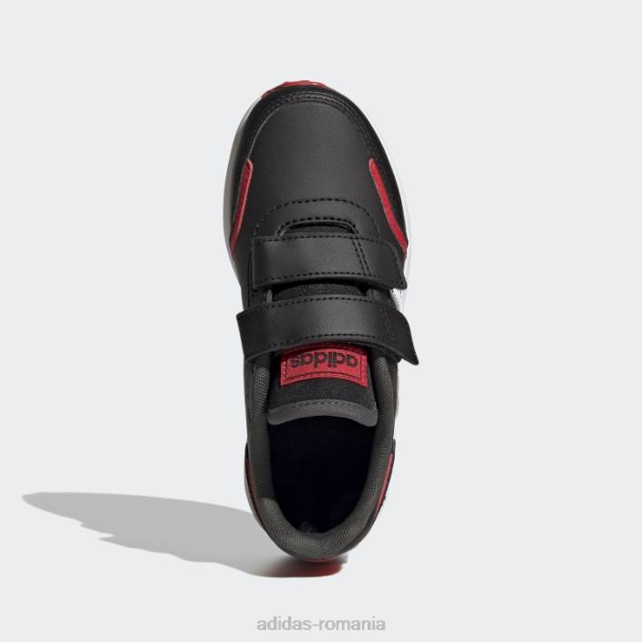 Adidas roșu vs comutator 3 stil de viață alergare pantofi cu curele cu cârlig și buclă, stilați copii negru/alb/rosu 2JBN17703
