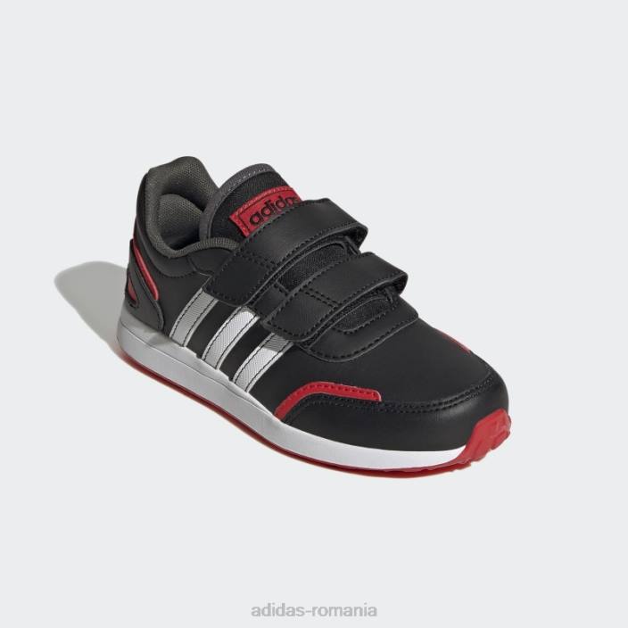 Adidas roșu vs comutator 3 stil de viață alergare pantofi cu curele cu cârlig și buclă, stilați copii negru/alb/rosu 2JBN17703