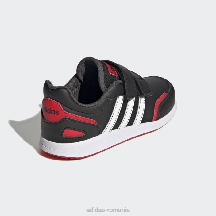 Adidas roșu vs comutator 3 stil de viață alergare pantofi cu curele cu cârlig și buclă, stilați copii negru/alb/rosu 2JBN17703