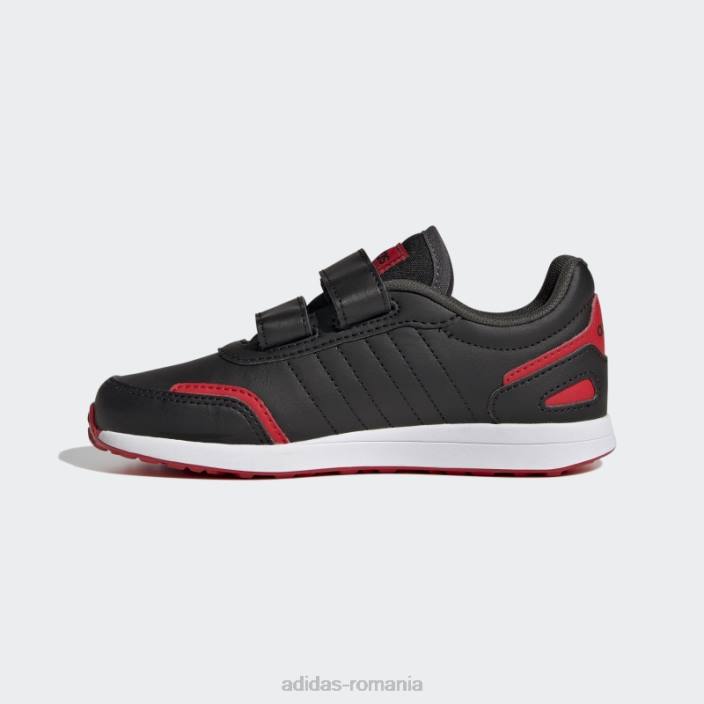 Adidas roșu vs comutator 3 stil de viață alergare pantofi cu curele cu cârlig și buclă, stilați copii negru/alb/rosu 2JBN17703