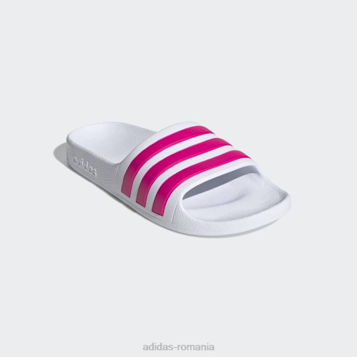 Adidas sandale adilette aqua albe adidas copii alb/magenta real 2JBN17688