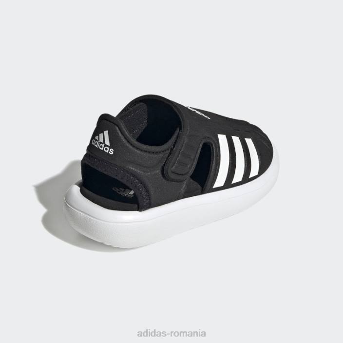 Adidas sandale de apă de vară cu vârf închis, negre copii alb negru 2JBN17678