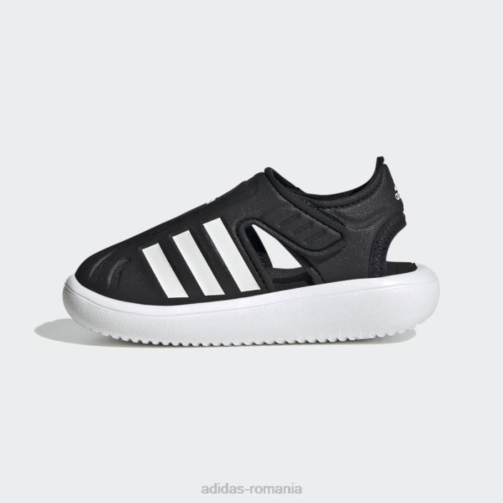 Adidas sandale de apă de vară cu vârf închis, negre copii alb negru 2JBN17678