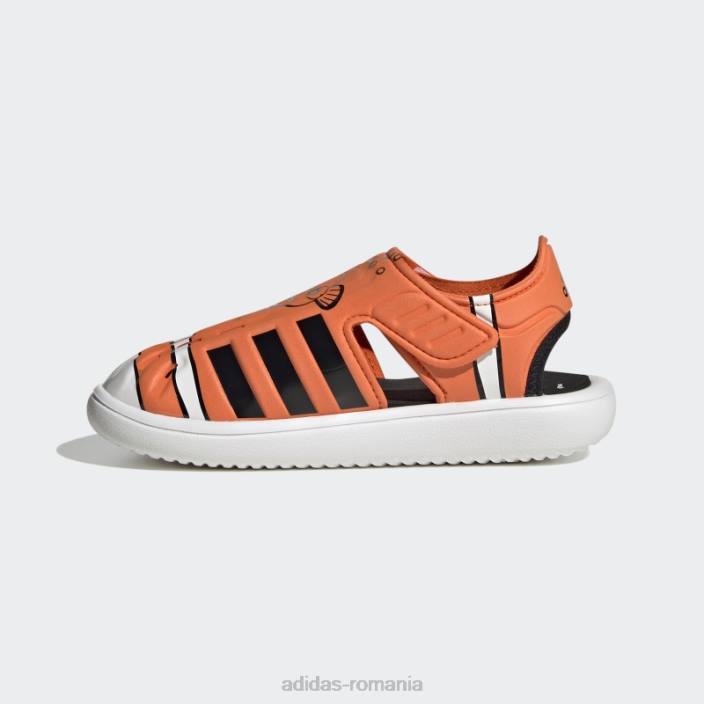 Adidas sandale de vară cu vârf închis la găsirea lui Nemo și Dory portocalii copii portocaliu/negru/alb 2JBN11428