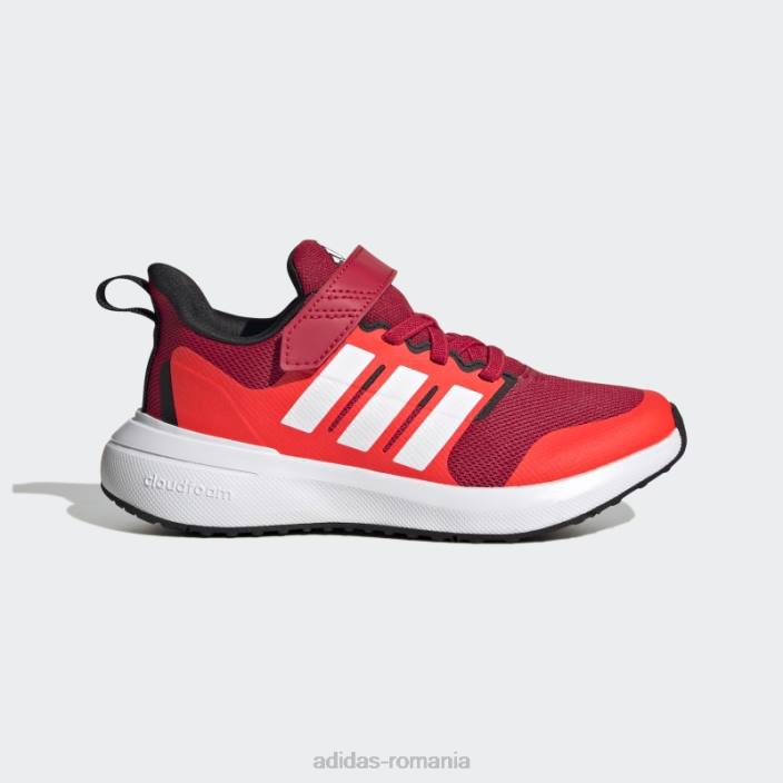 Adidas scarlet fortarun 2.0 cloudfoam pantofi cu curea din dantelă elastică copii stacojiu/alb/rosu 2JBN11194