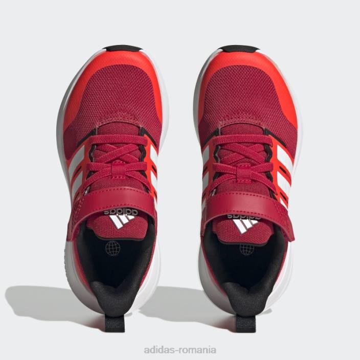 Adidas scarlet fortarun 2.0 cloudfoam pantofi cu curea din dantelă elastică copii stacojiu/alb/rosu 2JBN11194