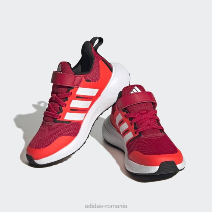 Adidas scarlet fortarun 2.0 cloudfoam pantofi cu curea din dantelă elastică copii stacojiu/alb/rosu 2JBN11194