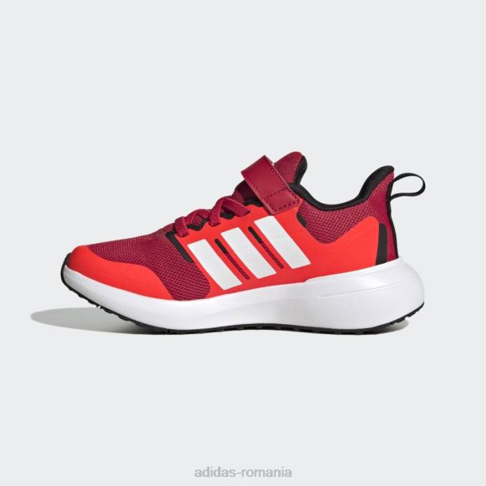 Adidas scarlet fortarun 2.0 cloudfoam pantofi cu curea din dantelă elastică copii stacojiu/alb/rosu 2JBN11194