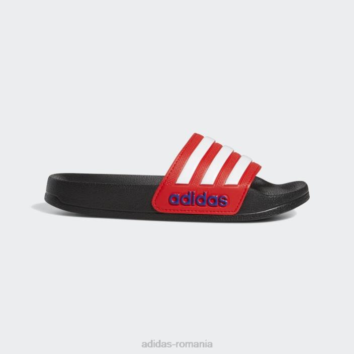 Adidas tobogane de duș adilette roșii copii negru/alb/rosu 2JBN18226