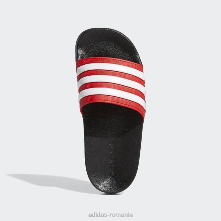 Adidas tobogane de duș adilette roșii copii negru/alb/rosu 2JBN18226
