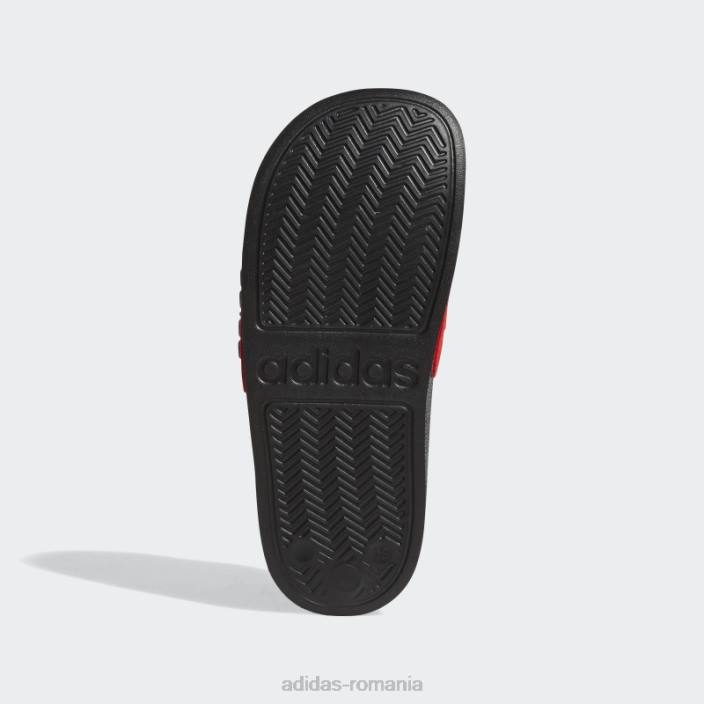 Adidas tobogane de duș adilette roșii copii negru/alb/rosu 2JBN18226