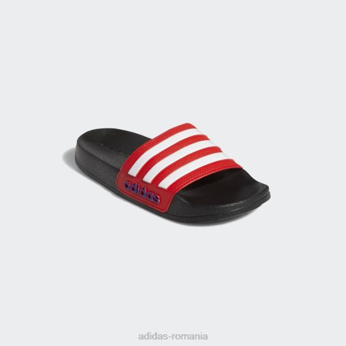 Adidas tobogane de duș adilette roșii copii negru/alb/rosu 2JBN18226