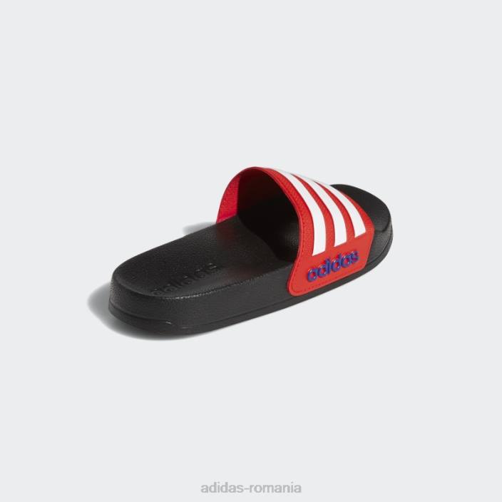 Adidas tobogane de duș adilette roșii copii negru/alb/rosu 2JBN18226