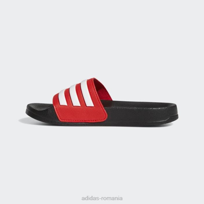 Adidas tobogane de duș adilette roșii copii negru/alb/rosu 2JBN18226