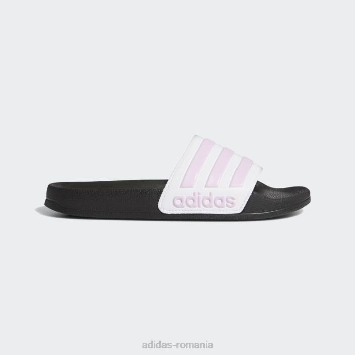 Adidas tobogane de dus adilette lila copii alb/liliac 2JBN17878