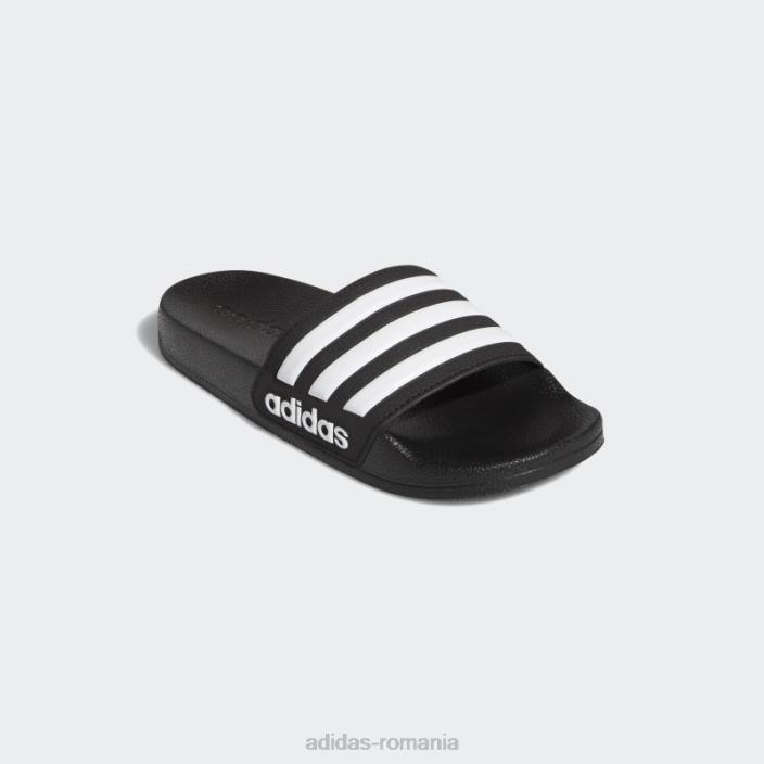 Adidas tobogane de dus adilette negru/alb copii alb negru 2JBN3518