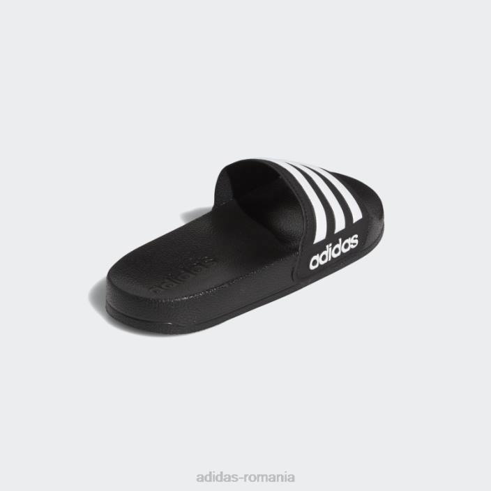 Adidas tobogane de dus adilette negru/alb copii alb negru 2JBN3518